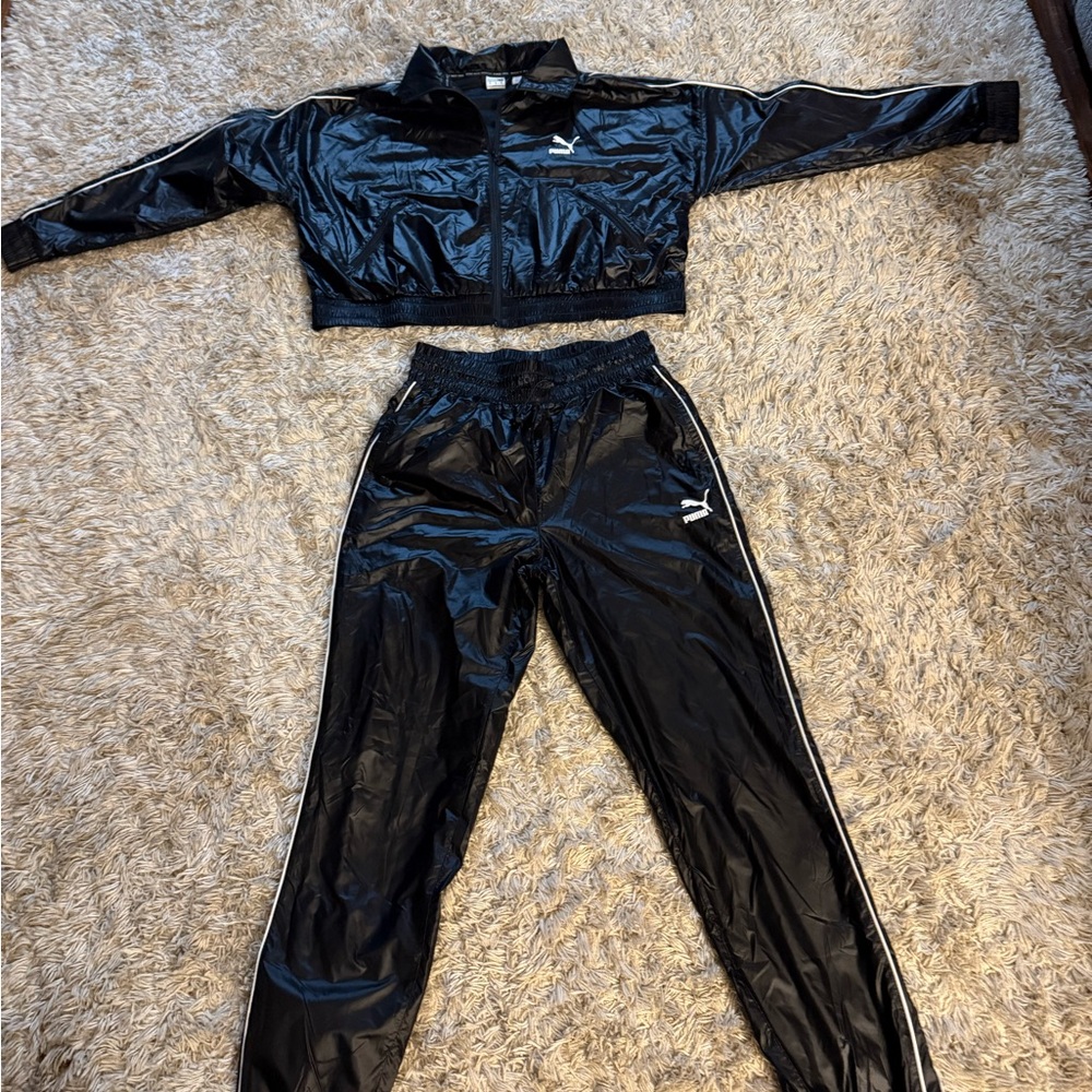 Puma Women's Shiny Black Tracksuit